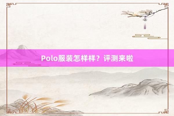 Polo服装怎样样？评测来啦